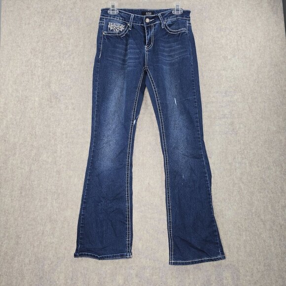 A.n.a A New Approach Women’s Embellished Bootcut Blue Jeans Size 6 Denim - Picture 1 of 6